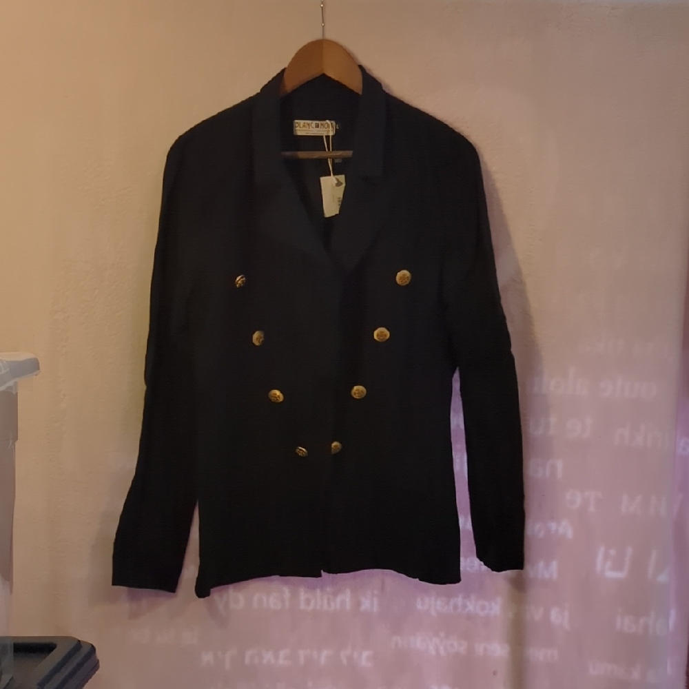 Navy Double-Breasted Blanc Noir Jacket